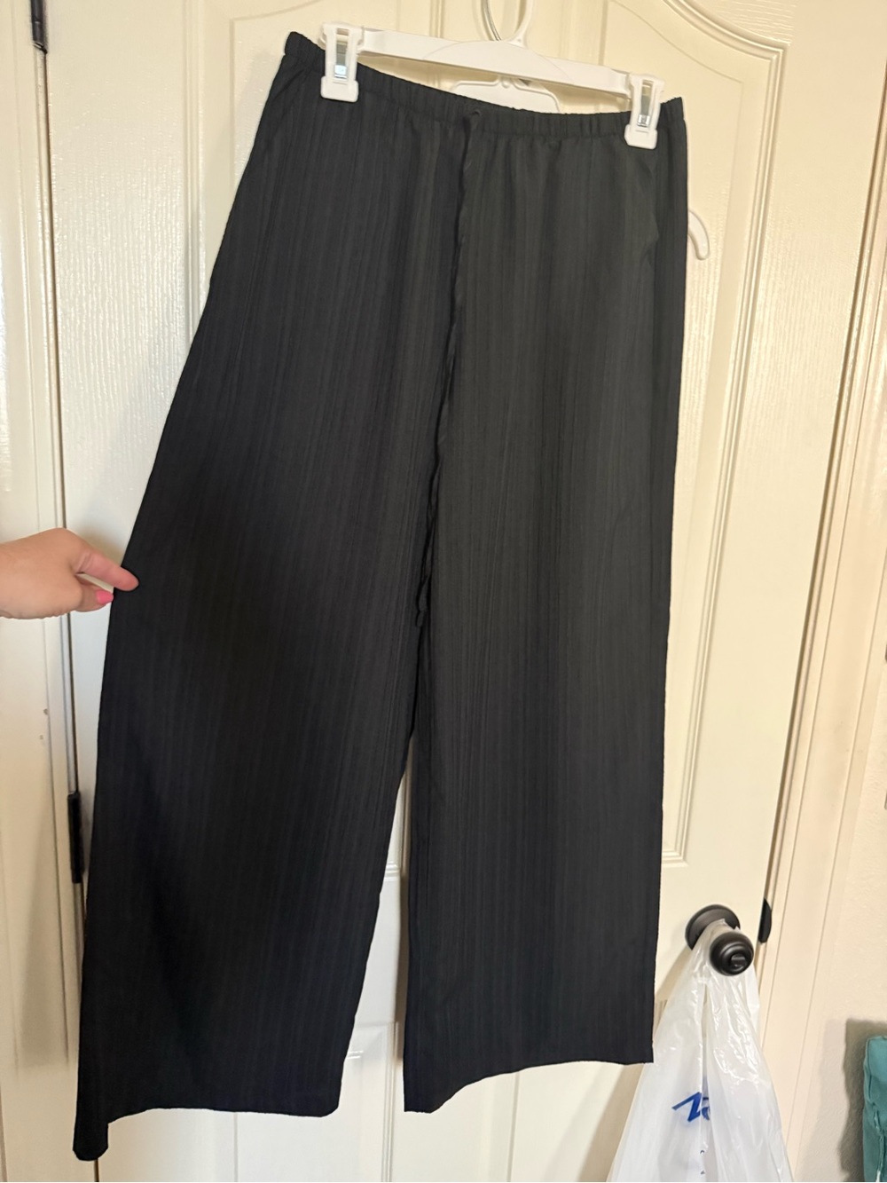 SHEIN Black Wide-Leg Pleated Women's Pants
